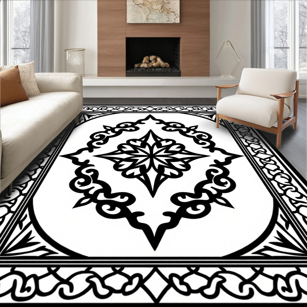 Classic Mandala Patterned Textile Design Rug
