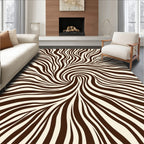 Abstract Swirl Zebra Pattern Rug