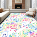 Pastel Swirls Dots Abstract Design Rug