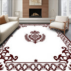Ornate Scrollwork Emblem Design Rug