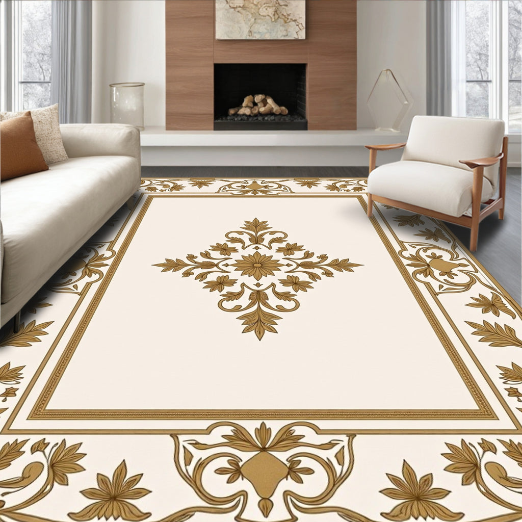 Ornate Floral Classic Border Rug