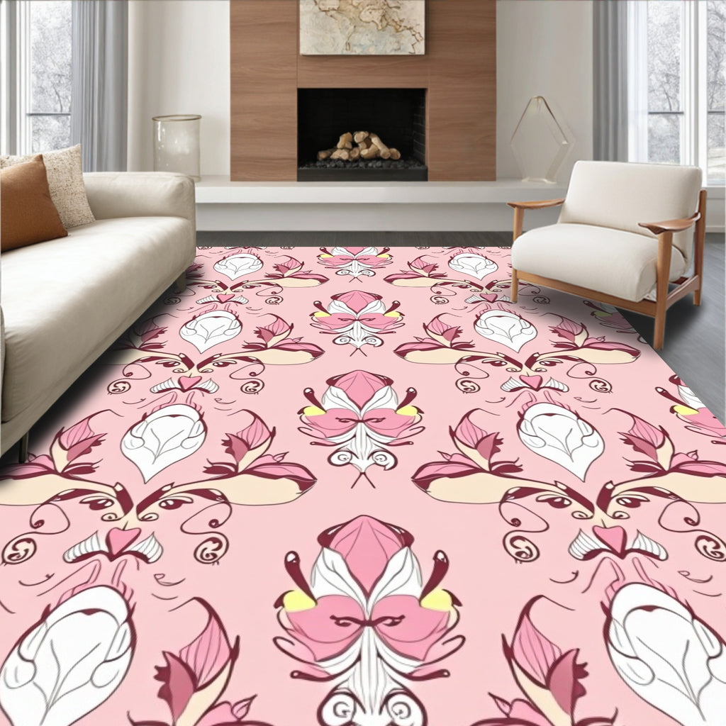 Floral Crest Abstract Pattern Rug