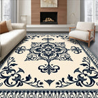 Classic Floral Medallion Border Design Rug