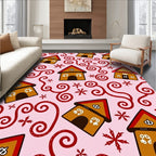 Whimsical Gingerbread House Swirl Rug