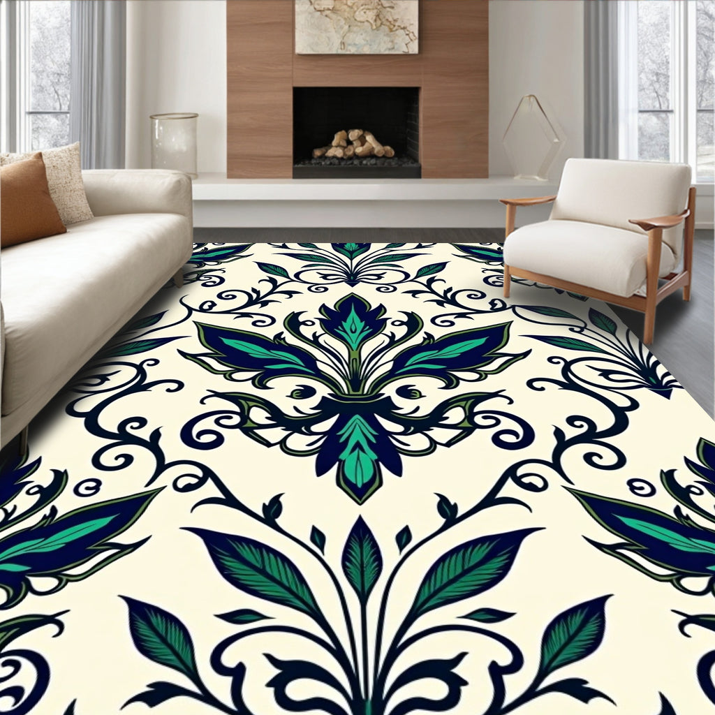 Classic Floral Swirl Pattern Rug