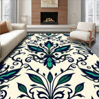 Classic Floral Swirl Pattern Rug