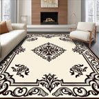 Ornate Baroque Scrollwork Pattern Rug