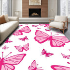 Pink Butterfly Pattern Design Rug
