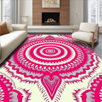 Vibrant Pink Mandala Kaleidoscope Design Rug