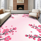 Pink Cherry Blossom Branch Romance Rug