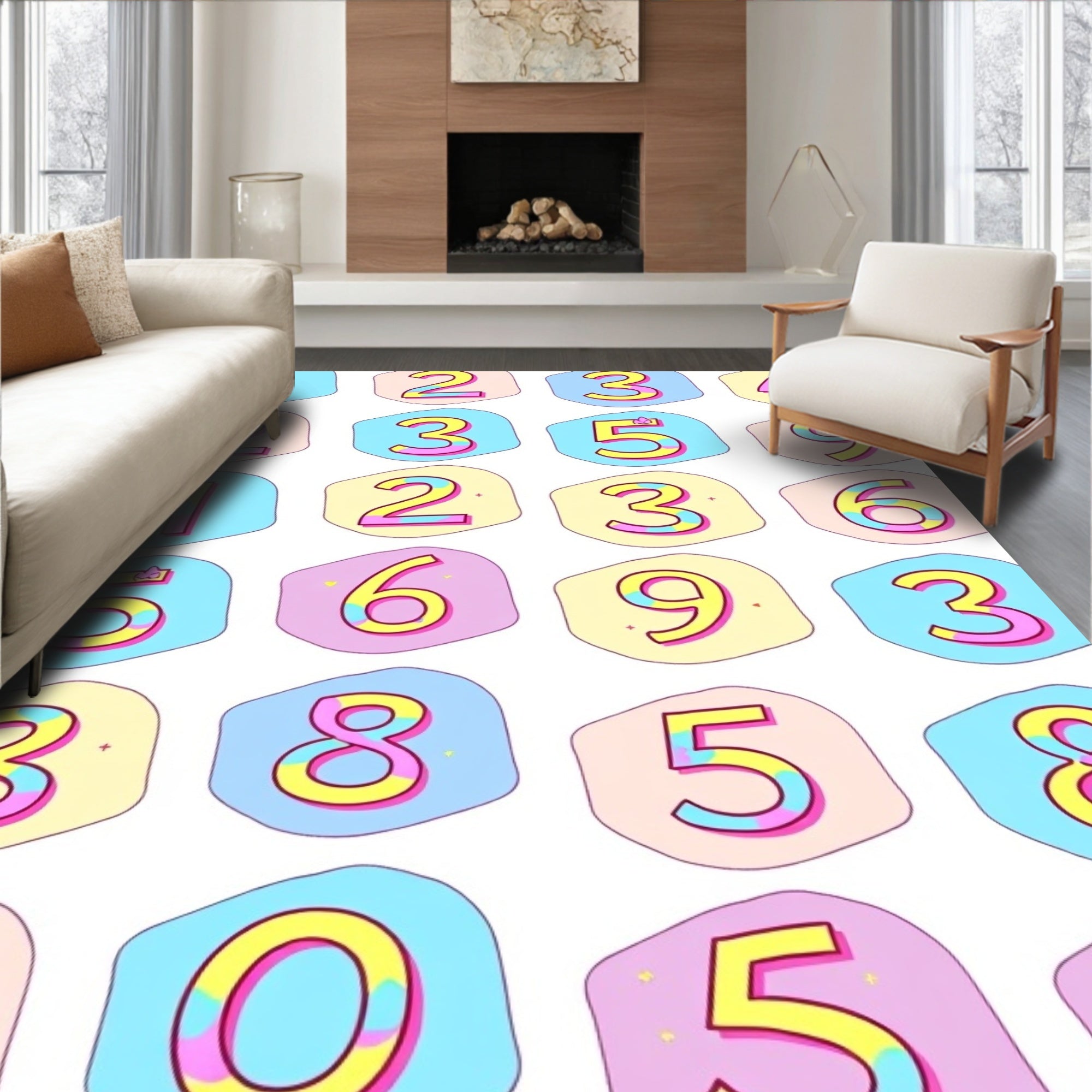 Playful Numbers Pattern Rug