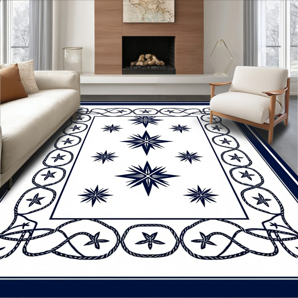 Nautical Star Rope Pattern Rug