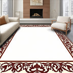 Elegant Red Floral Vine Border Design Rug