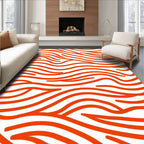Bold Orange Wavy Line Pattern Rug