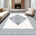 Classic Blue Medallion Border Rug