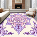 Floral Mandala With Lavender Accents Rug