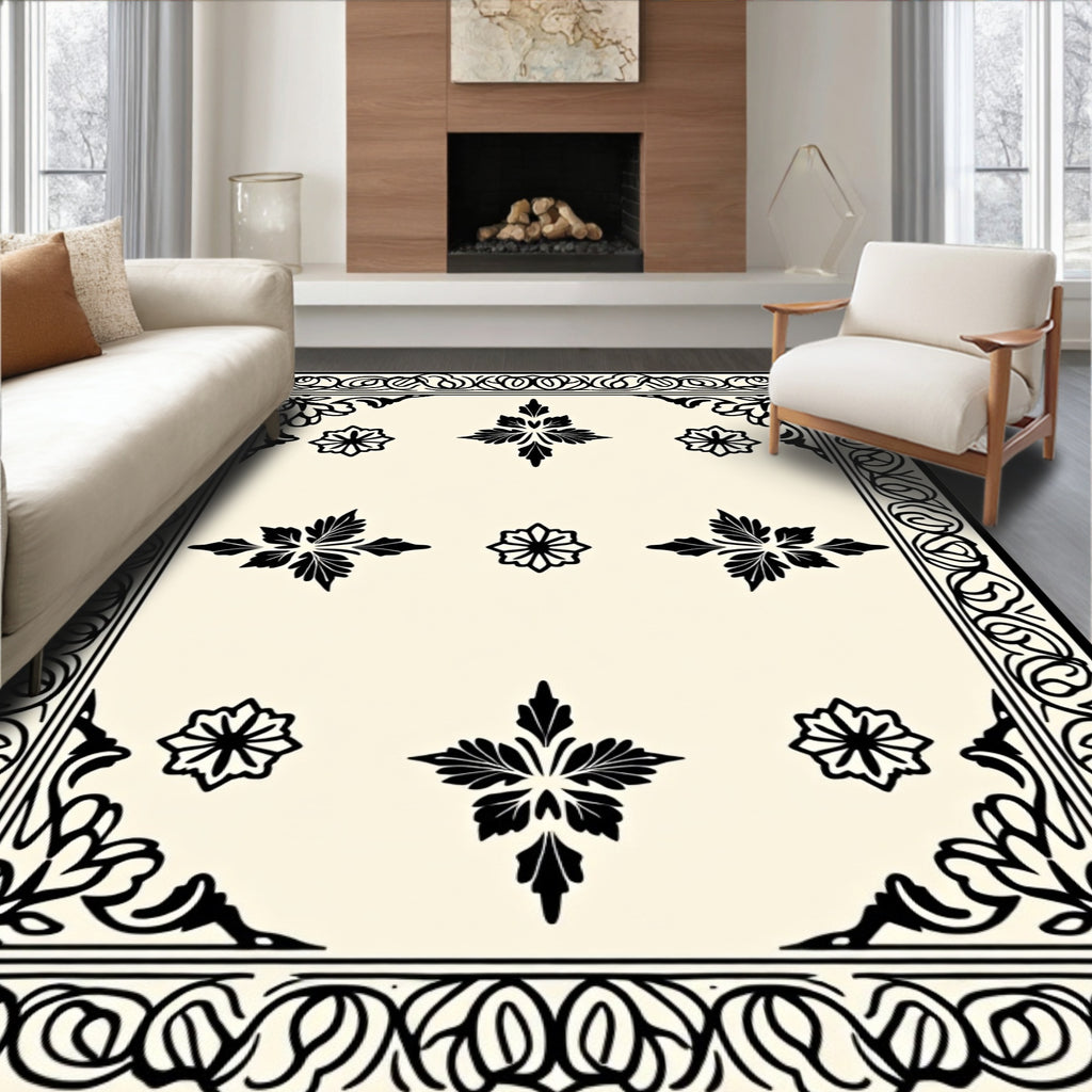 Classic Floral Scrollwork Borders Rug