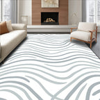 Cool Gray Wavy Stripe Pattern Rug