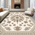 Ornate Floral And Leaf Scroll Pattern Rug