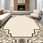 Elegant Art Nouveau Floral Border Rug