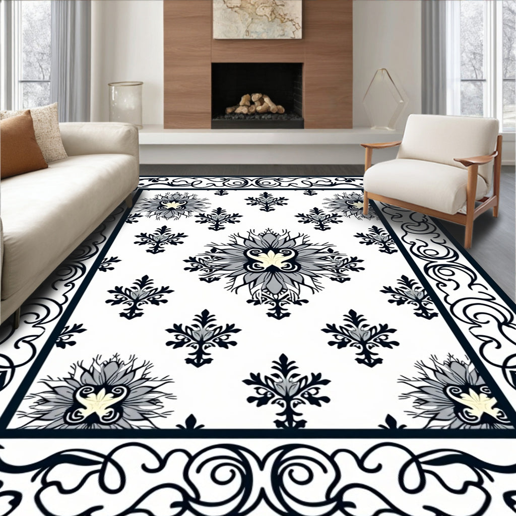 Classic Floral Swirl Ornament Design Rug