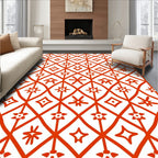 Geometric Diamond Lattice Star Pattern Rug