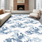 Abstract Blue Swirl Pattern Design Rug