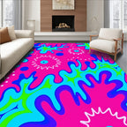 Radical Splatter Abstract Psychedelic Design Rug