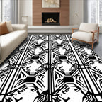 Gothic Black White Geometric Face Rug