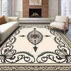 Elegant Floral Scrollwork With Medallion Rug