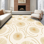 Golden Sunburst Swirl Pattern Rug