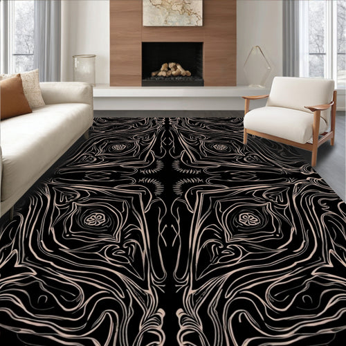 Abstract Organic Swirls Pattern Rug