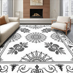 Floral Sunburst Mandala Pattern Design Rug