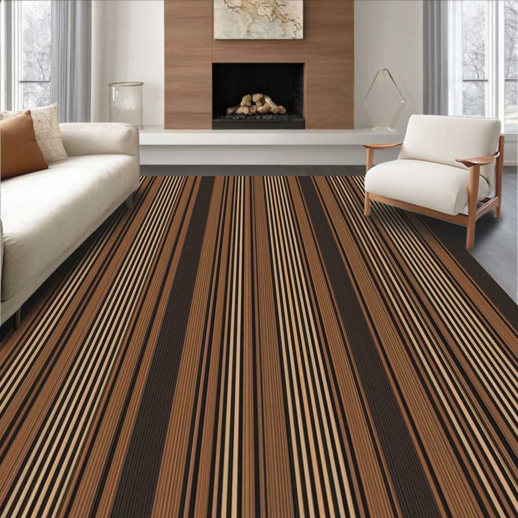 Classic Vertical Stripe Pattern Design Rug