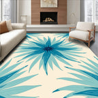 Petal Blue Floral Pattern Rug