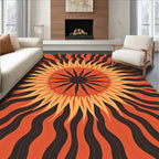 Orange And Yellow Sunburst Rug