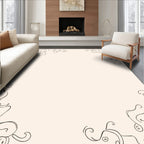 Abstract Swirls Thin Fine Lining Rug