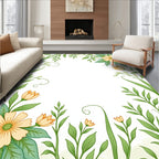 Whimsical Floral Vine Pattern Rug
