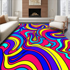 Vivid Swirls In Bright Colors Pattern Rug