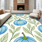 Blue Pumpkin Plant Pattern Rug