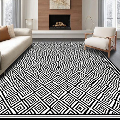 Abstract Diamond Geometric Pattern Rug