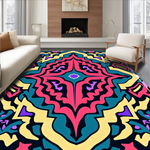 Abstract Mandala Pattern Vivid Design Rug