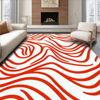 Crimson Wavy Organic Pattern Rug