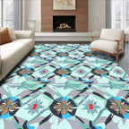 Geometric Floral Abstract Pattern Design Rug