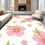 Delicate Pink Floral Pattern Rug