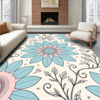 Floral Vine And Star Pattern Rug