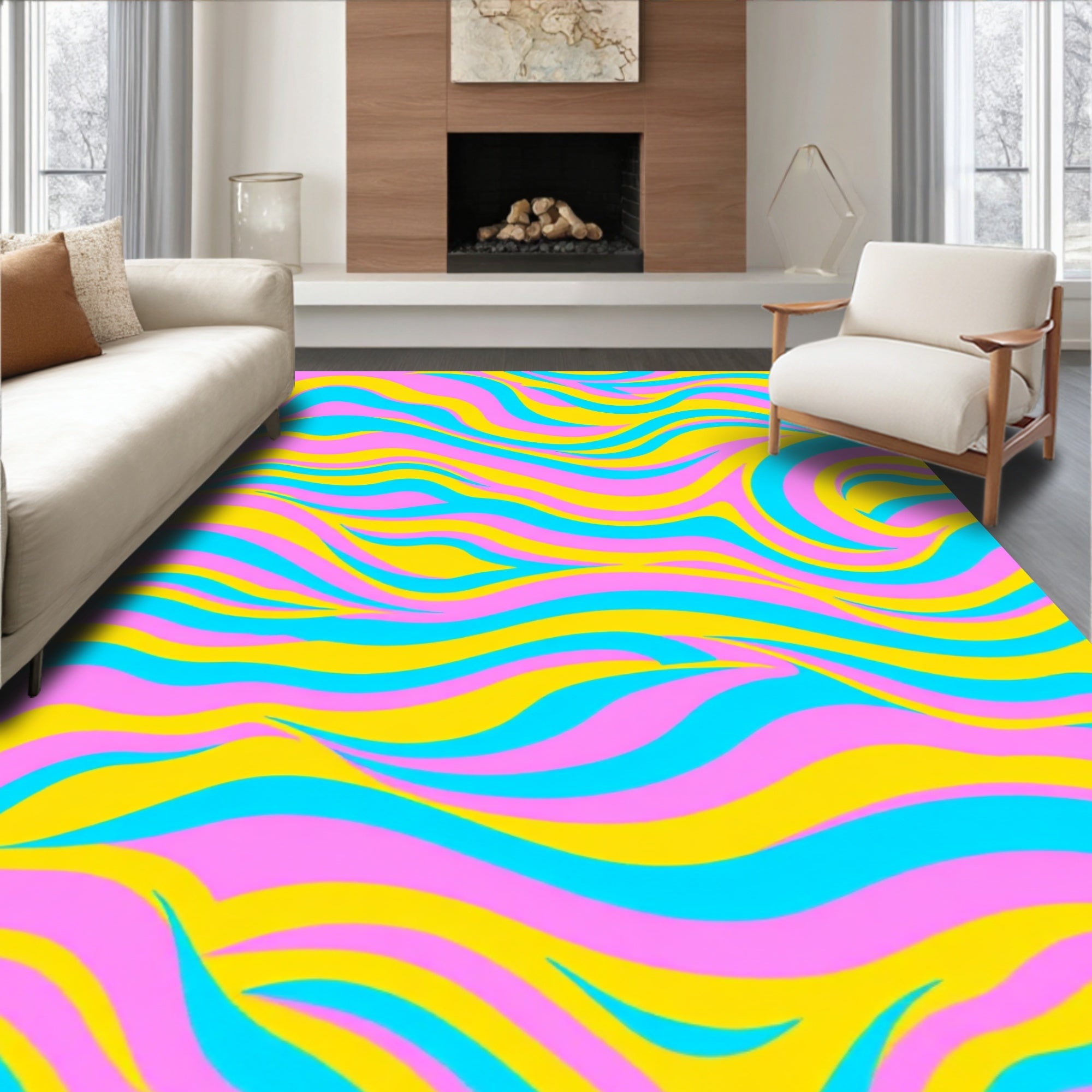 Vibrant Swirl Pattern Rug