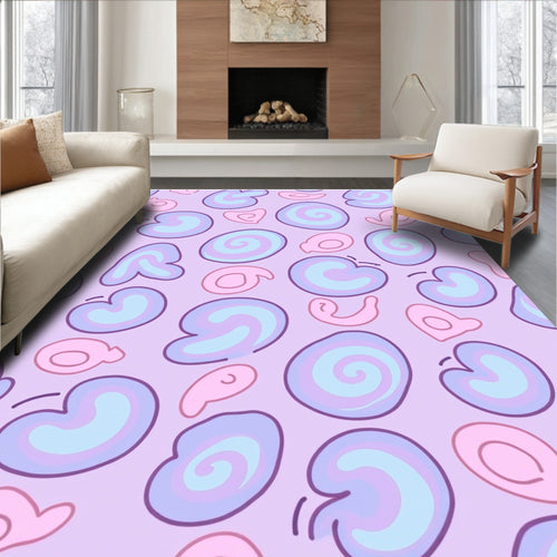 Abstract Pastel Swirl Shapes Rug