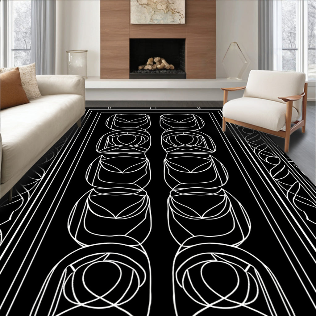 Bold Floral Geometric Pattern Rug