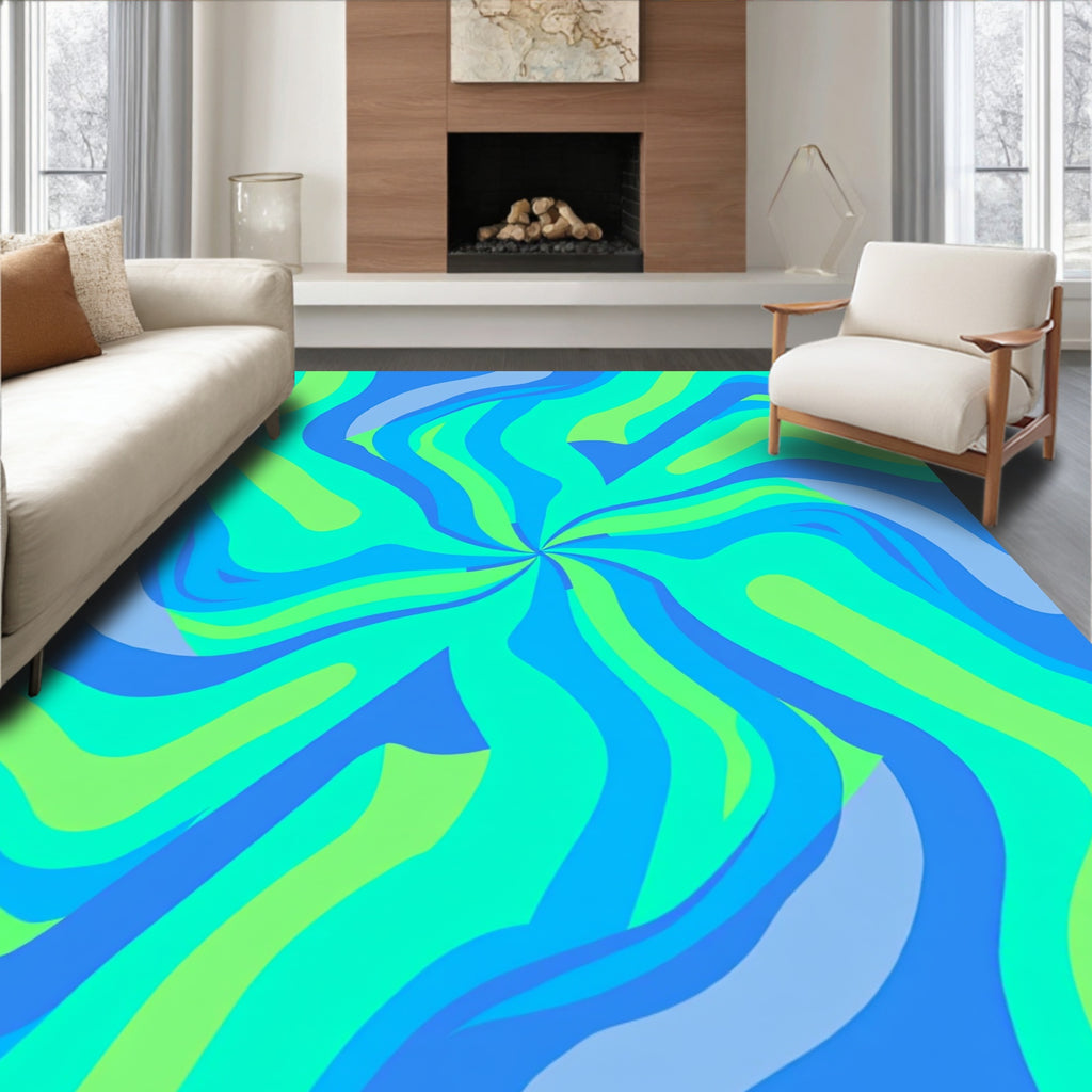 Flowing Waves Groovy Pattern Rug